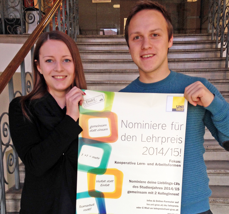 Catherine Vlay und Sanel Omerovic, stellvertretende Vorsitzende der ÖH Graz, unterstützen die Aktion. Foto: ÖH Uni Graz 