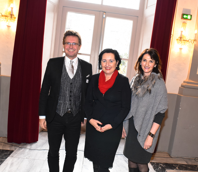 Martin Polaschek, Elisabeth Meixner und Regina Weitlaner eröffneten den 3. Tag der Fachdidaktik. ©Uni Graz/Tzivanopoulos