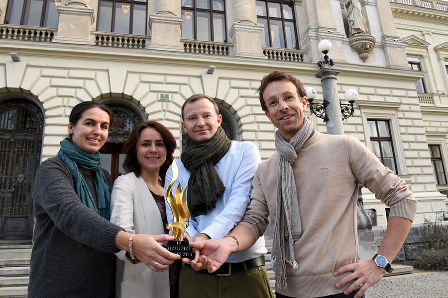 Preisgekrönte Personalarbeit mit dem "Führungskräftelabor": Kerstin Käfer, Julia Goldgruber, Kurt-Martin Lugger und Stephan Witzel (v.l.) 