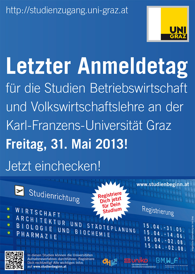 Aufruf zur Studienanmeldung 