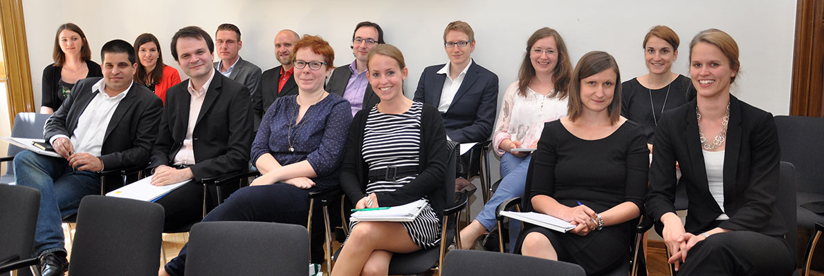 Die DoktorandInnen in den Geisteswissenschafen nahmen an der Initiative "GEWI trifft Wirtschaft" am 29. Mai 2015 teil. Foto: Uni Graz/Kastrun. 