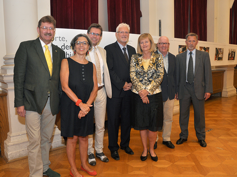 Forschungs-Vizerektor Peter Scherrer, Rektorin Elisabeth Freismuth, Studien-Vizerektor Martin Polaschek, Günther Burkert, stellvertretender Sektionschef im Wissenschaftsministerium, Rektorin Christa Neuper, Historiker Stefan Karner u. Harald Heppner (v.l 