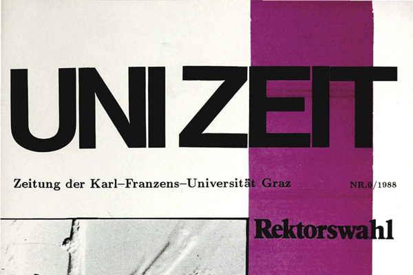 Die Erstausgabe der Unizeit: Nun sind alle Hefte online auf uni.pub verfügbar. Foto: Uni Graz 