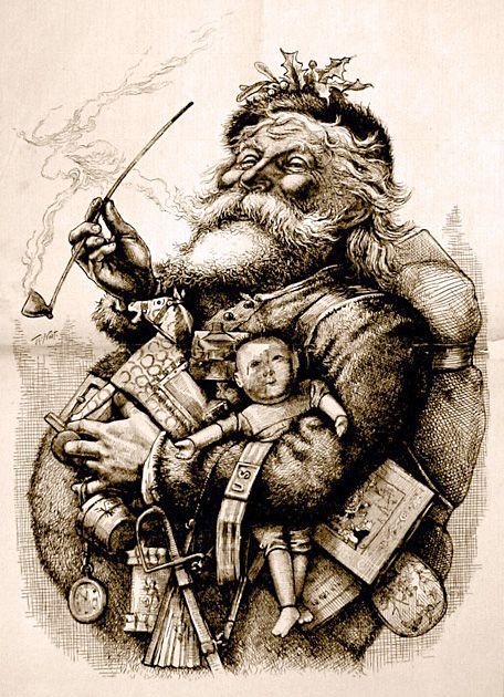 Thomas Nast prägte im Jahr 1881 das Erscheinungsbild des "Merry Old Santa Claus". Foto: Wikipedia.org 