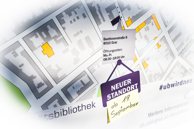 Das Warten hat ein Ende: Die Hauptbibliothek eröffnet am 19. September 2016 in der Beethovenstraße das Ausweichquartier für die Dauer des Umbaus. Foto: Uni Graz/Tzivanopoulos 