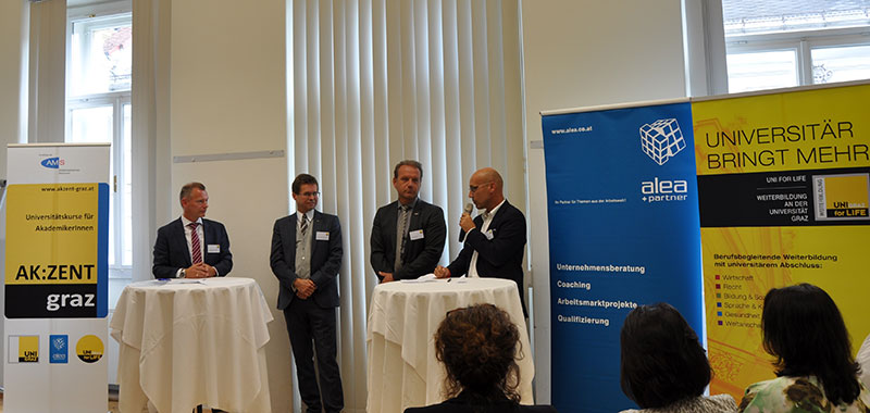 Thomas Wychodil, Martin Polaschek, Andreas Herz und Karl Heinz Snobe (v.l.). Alle Fotos: UNI for Life. 