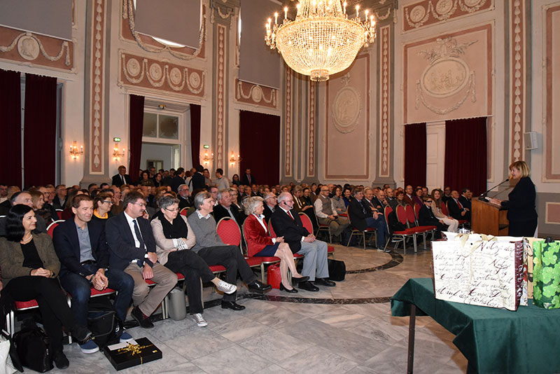 Im voll besetzten Meerscheinschlössl fand die letzte Vorlesung Crailsheims statt. ©Uni Graz/Kastrun
