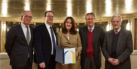 Verena Kasper-Marienberg bei der Preisverleihung. Foto: Jürgen Lecher 