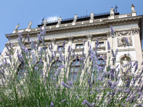 Hauptgebäude der Karl-Franzens-Universität im Sommer. 