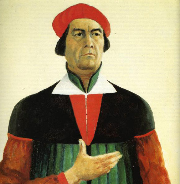 Das Selbstportrait Kazimir Malewitschs - er war einer der wichtigsten VertreterInnen der russischen Avantgarde. Fotos: http://commons.wikimedia.com 