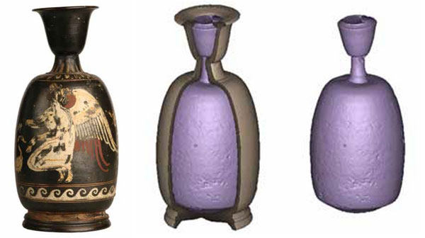 Visualisiertes Volumen einer süditalienischen Lekythos, einem Gefäß zur Aufbewahrung von Olivenöl. Wien, Privatbesitz; nach CVA Beiheft 1 (Wien 2013) 178/181 