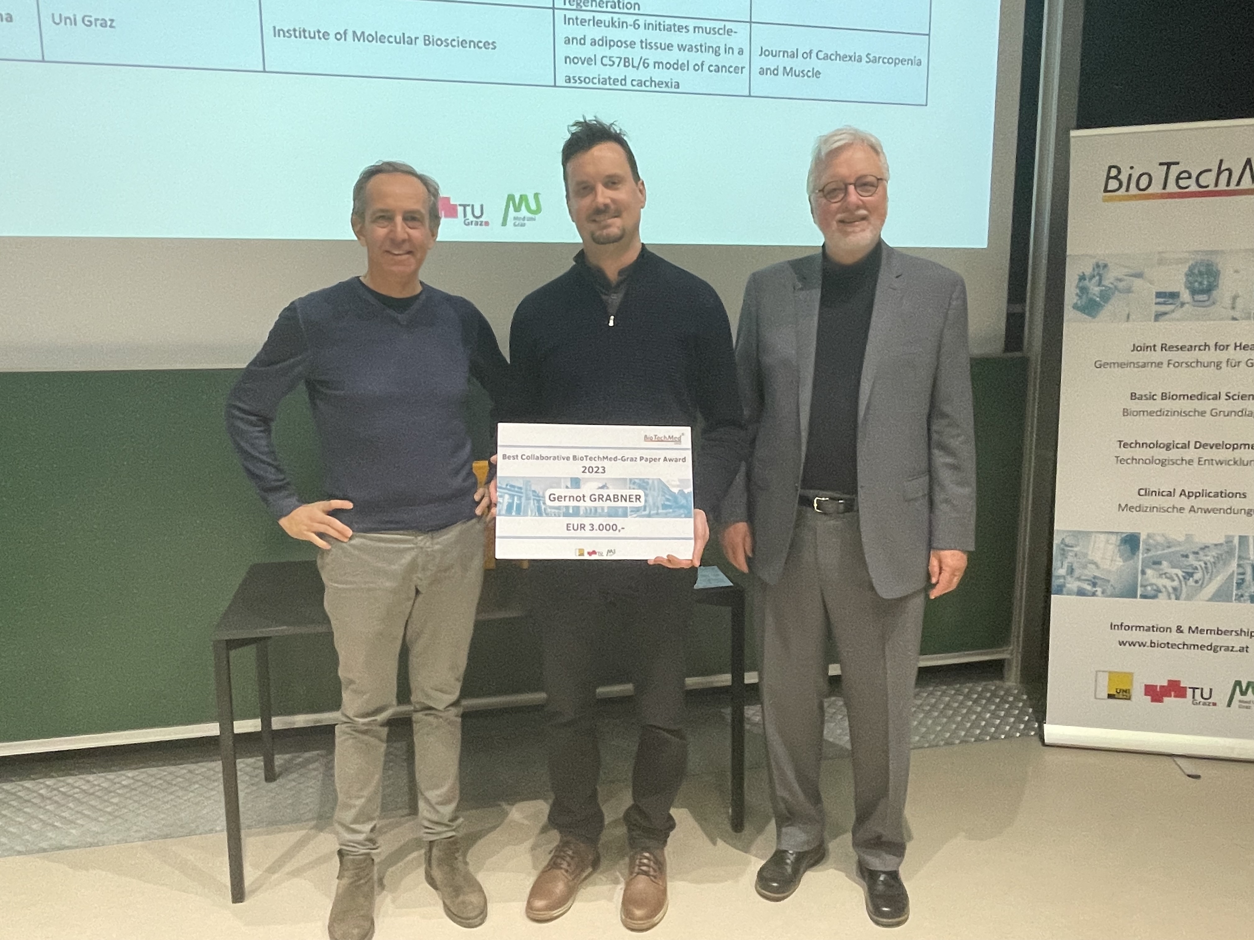 BioTechMed-Graz Direktorium mit Best Paper Award winner: Gernot Grabner 