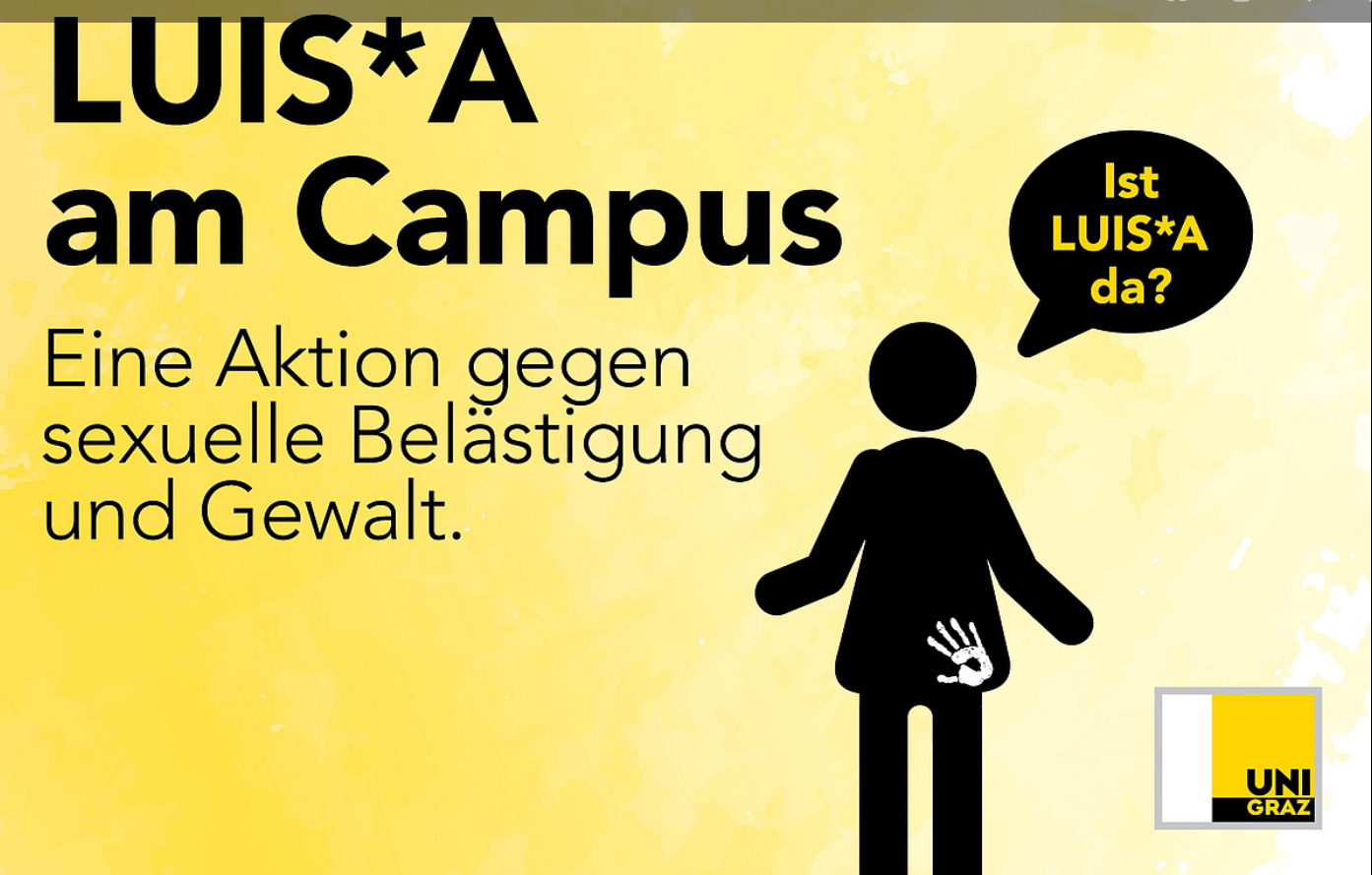 yellow square saying luisa am campus 