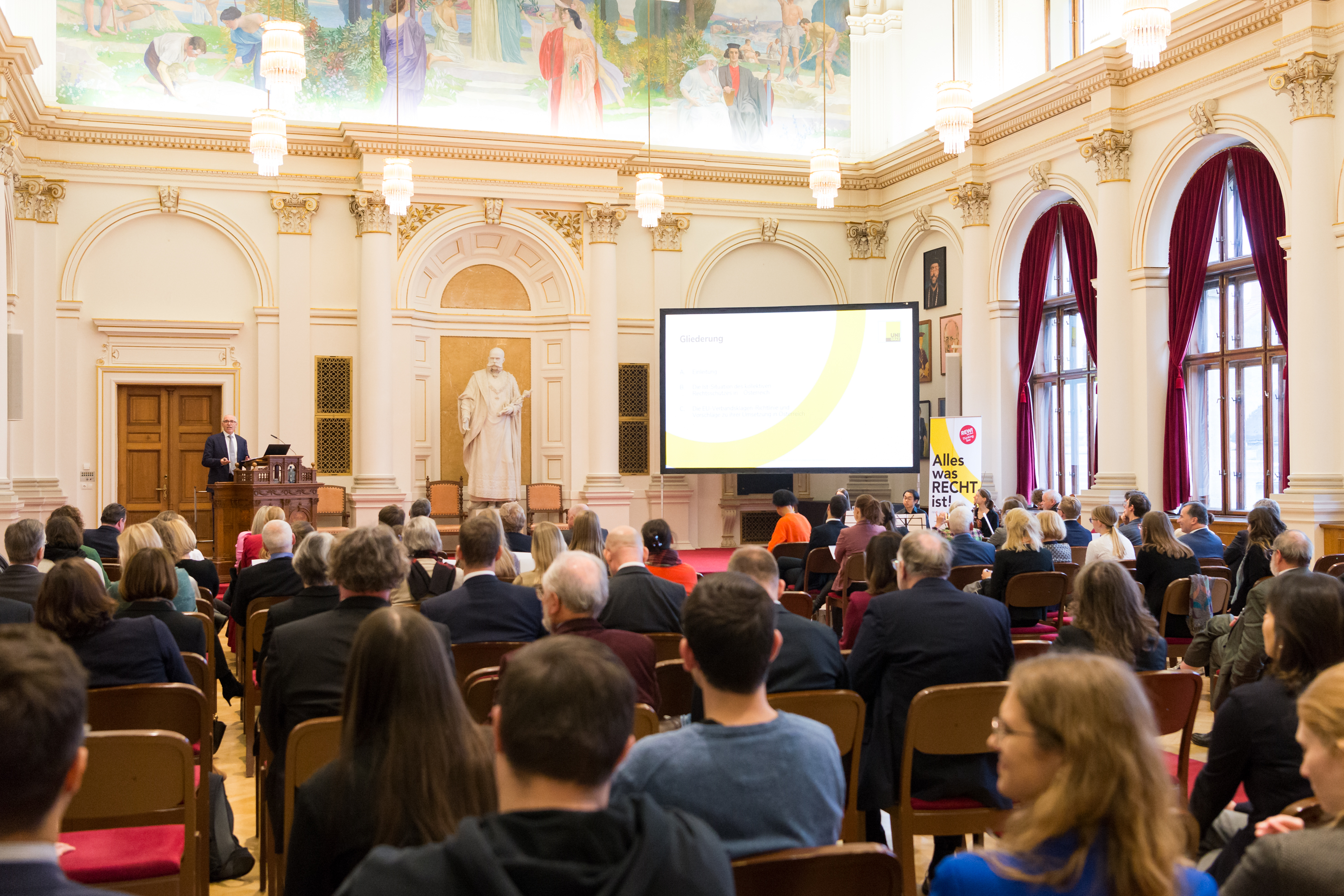 Antrittsvorlesung von Hon.-Prof. Dr. Alexander Klauser in der Aula der Universität Graz. 