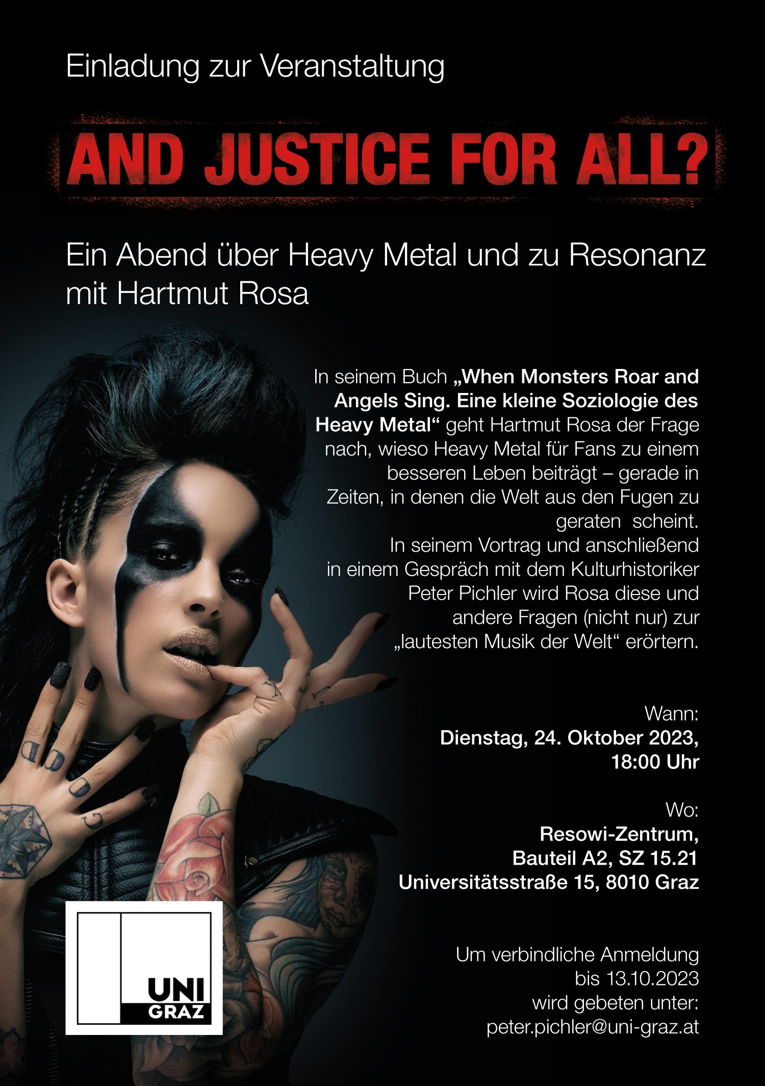 Einladung zur Veranstaltung and Justice for all? 